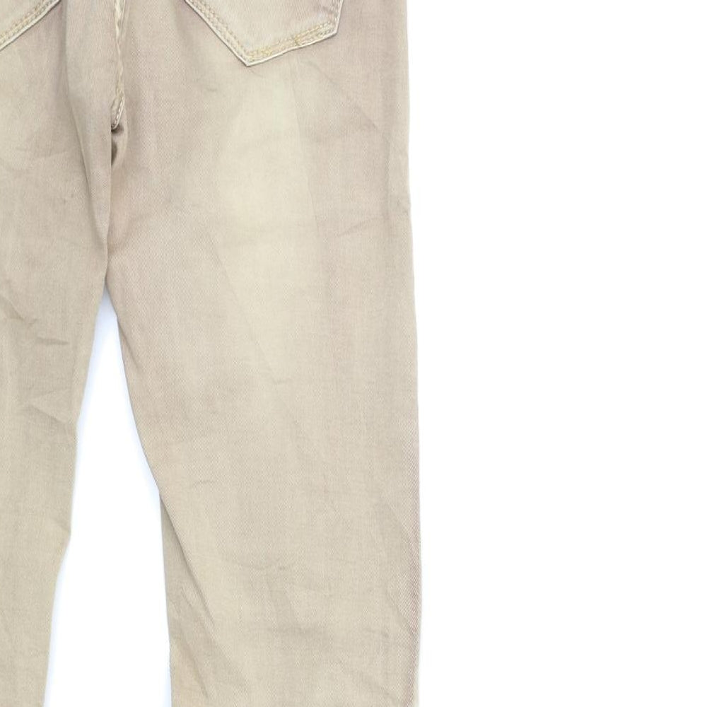 Womens UK Size M Preworn Regular Fit Skinny Beige Jeans