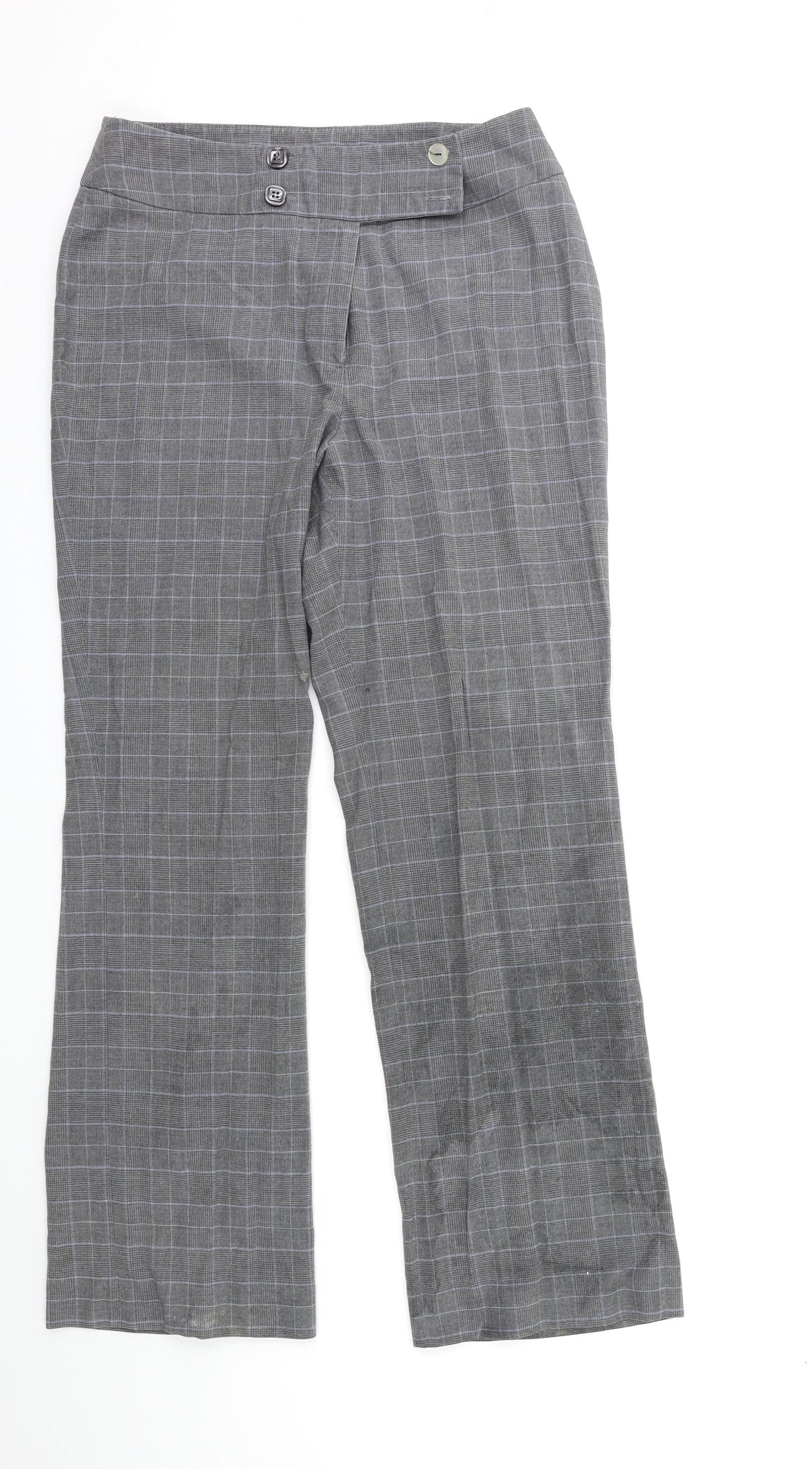 cc Womens Grey Check  Trousers  Size 10 L30 in