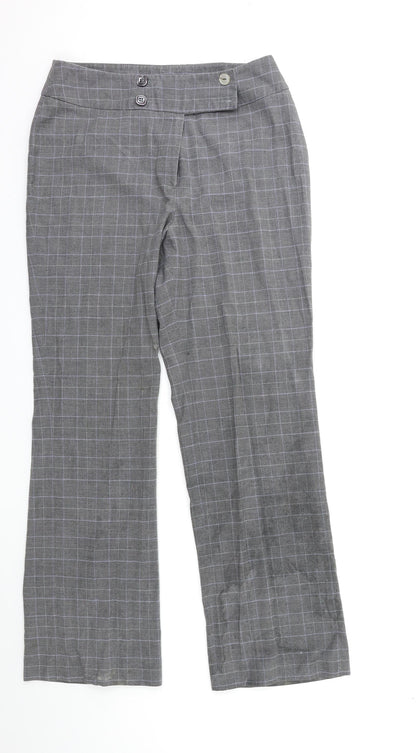 cc Womens Grey Check  Trousers  Size 10 L30 in