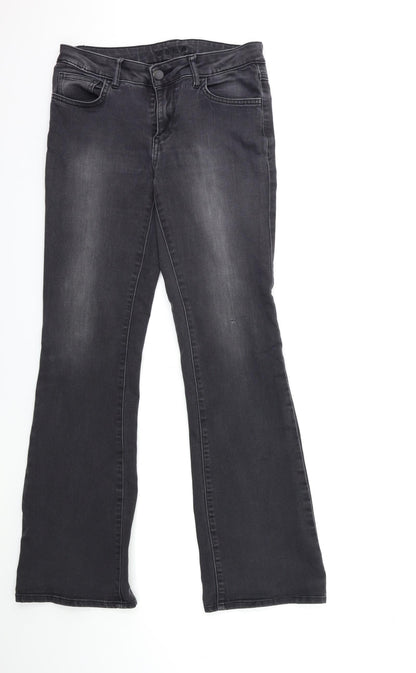 Womens UK Size 28 in villa Regular Fit Flared Grey Jeans
