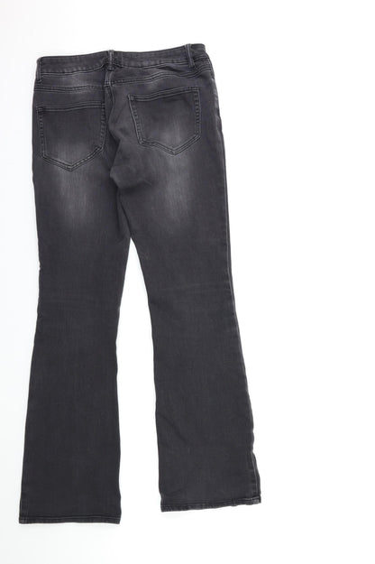 Womens UK Size 28 in villa Regular Fit Flared Grey Jeans