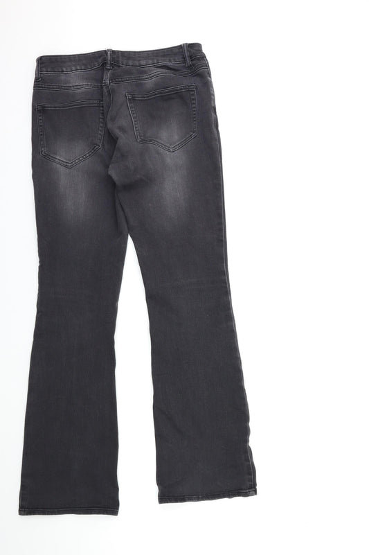Womens UK Size 28 in villa Regular Fit Flared Grey Jeans