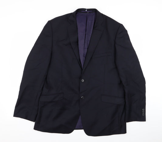 Mens UK Size 38 Daniel Hetcher Regular Blue Suit Jacket