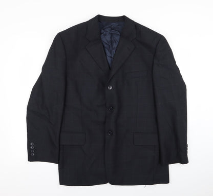 brook tavern Mens Blue Check  Jacket Blazer Size 42