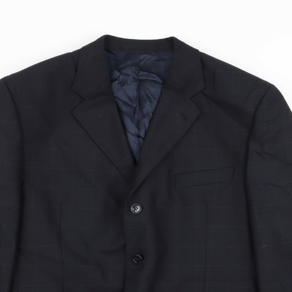 brook tavern Mens Blue Check  Jacket Blazer Size 42