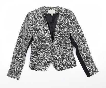 H&M Womens Multicoloured Animal Print  Jacket Blazer Size 8