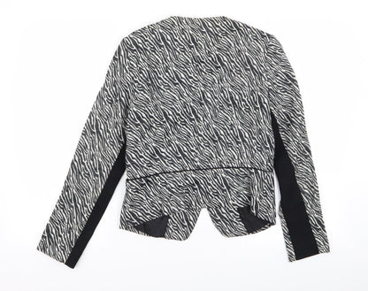 H&M Womens Multicoloured Animal Print  Jacket Blazer Size 8