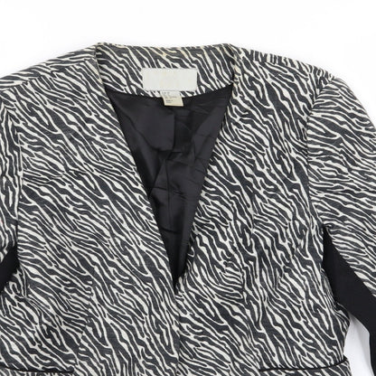 H&M Womens Multicoloured Animal Print  Jacket Blazer Size 8