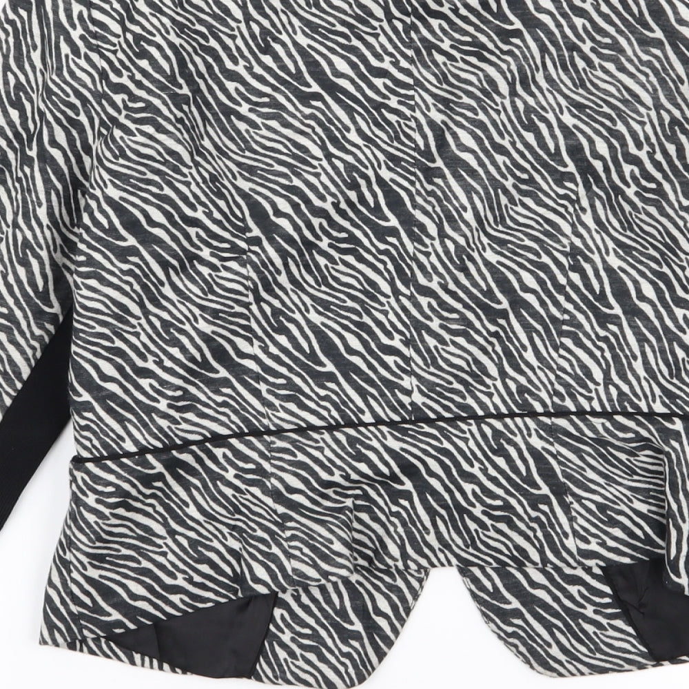 H&M Womens Multicoloured Animal Print  Jacket Blazer Size 8