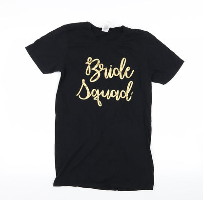 Womens UK Size S Gildan Black Basic T-Shirt