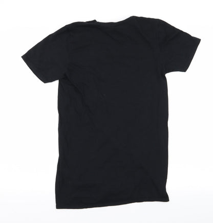 Womens UK Size S Gildan Black Basic T-Shirt