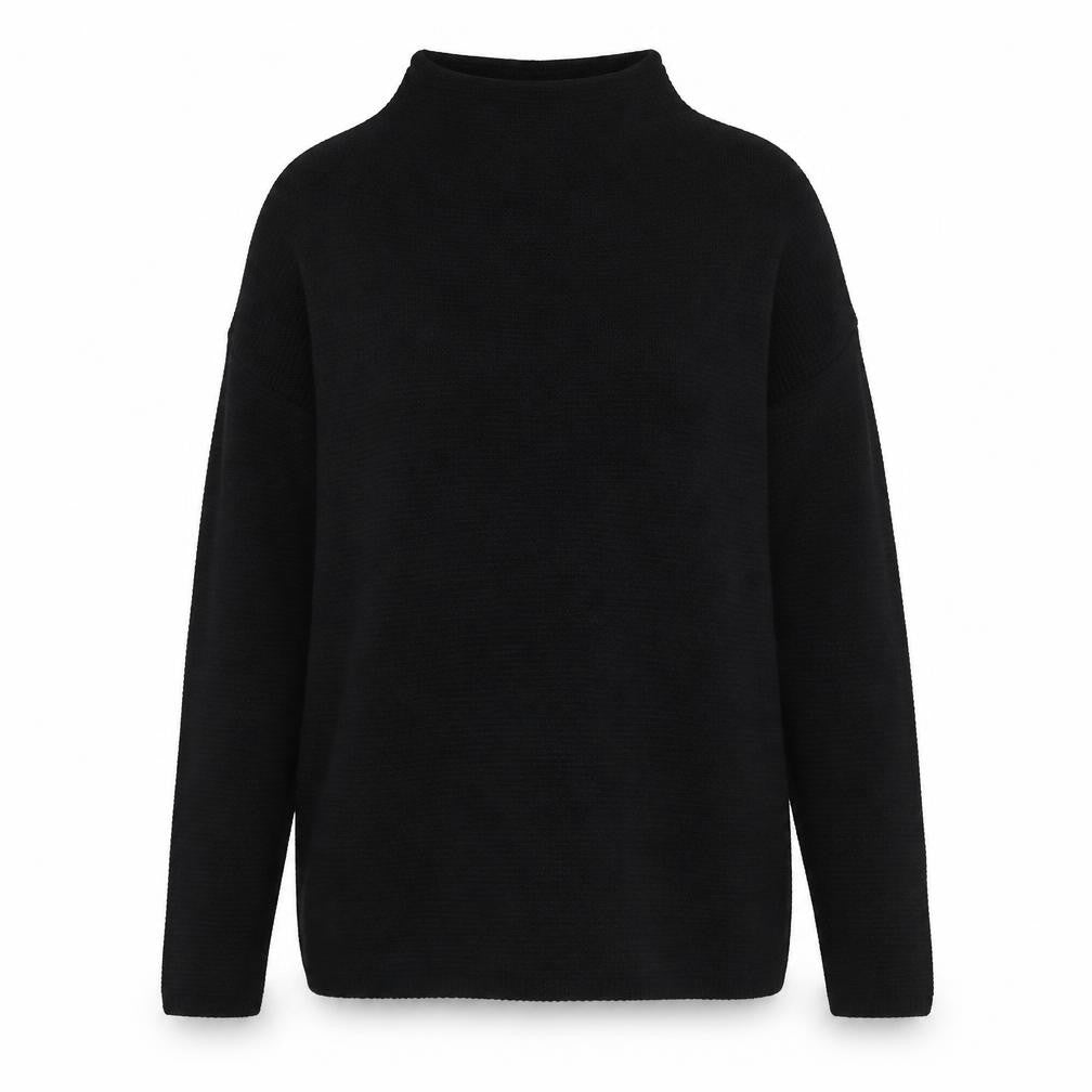 Front view of In the Style women’s black rayon jumper, size M