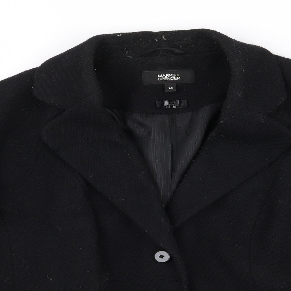 M&S Womens Black   Jacket Blazer Size 16