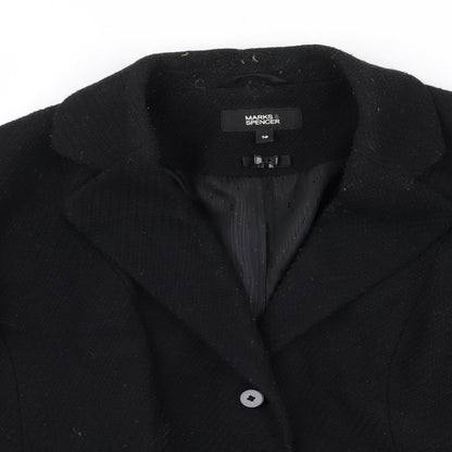 M&S Womens Black   Jacket Blazer Size 16