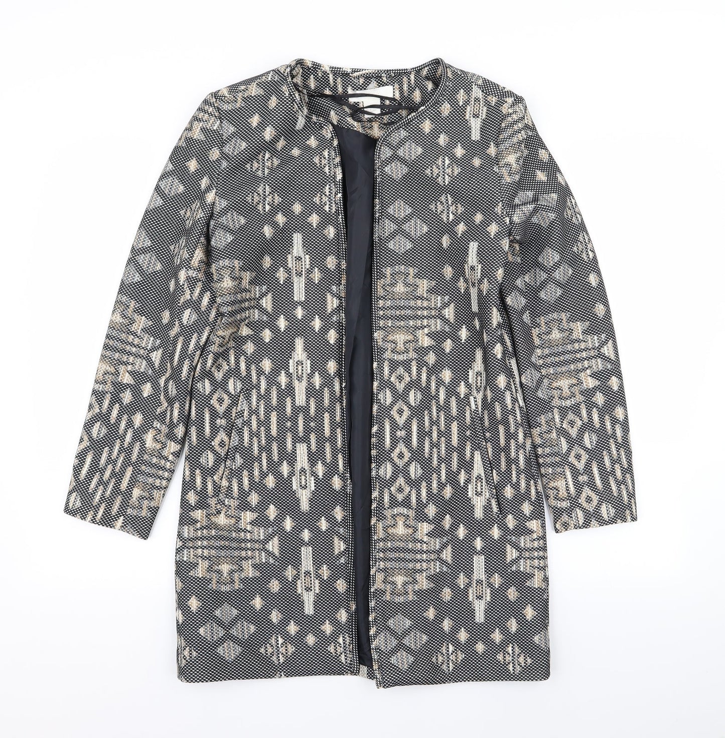 H&M Womens Multicoloured Geometric  Jacket Blazer Size 6