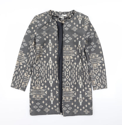 H&M Womens Multicoloured Geometric  Jacket Blazer Size 6
