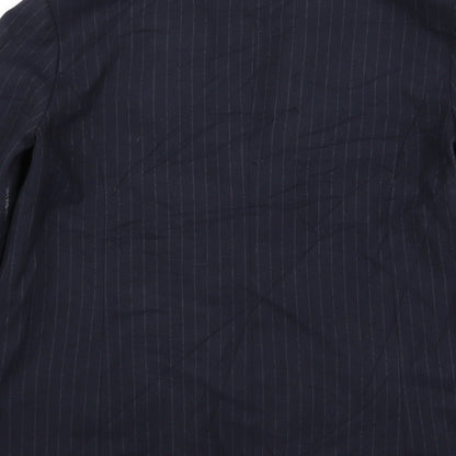 Topshop Womens Blue Striped  Jacket Blazer Size 8