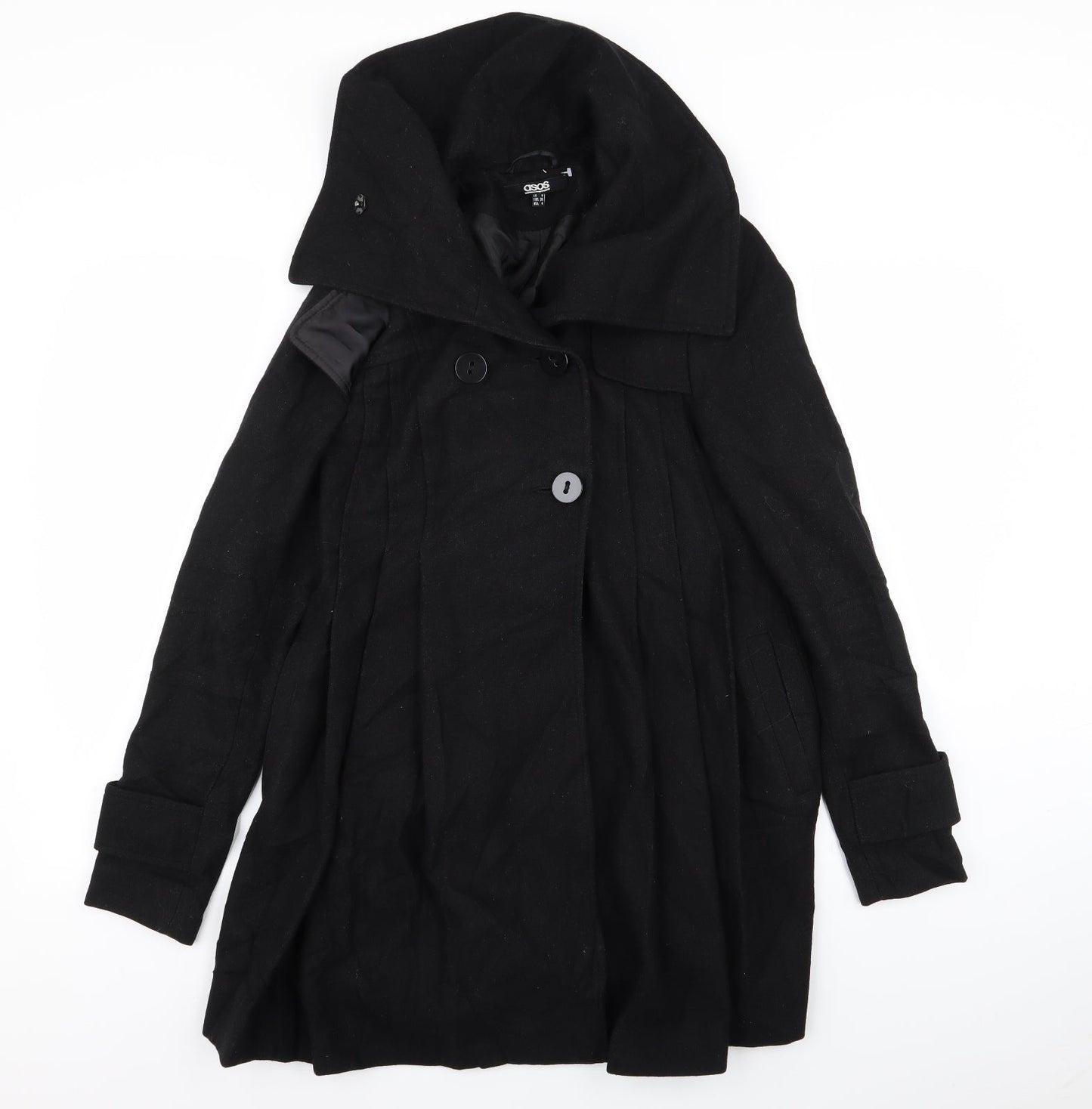 Womens UK Size 8 ASOS Black Overcoat