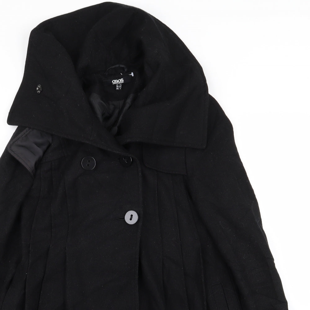Womens UK Size 8 ASOS Black Overcoat
