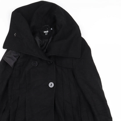 Womens UK Size 8 ASOS Black Overcoat