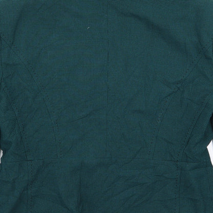 M&S Womens Green Houndstooth  Jacket Blazer Size 8