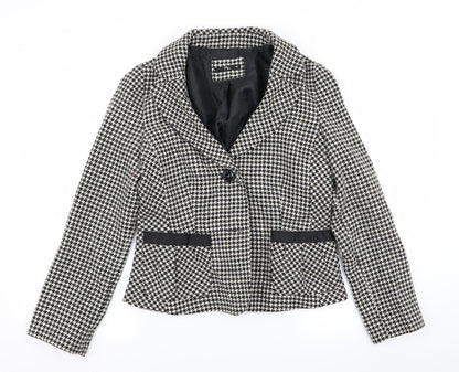 yera Womens Multicoloured Houndstooth  Jacket Blazer Size 12