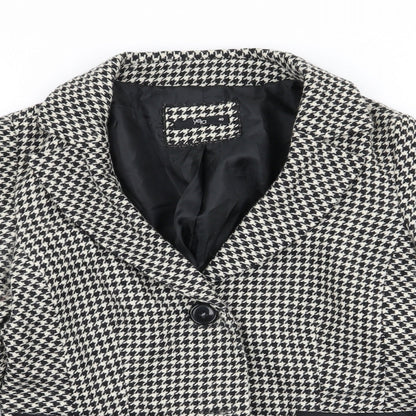 yera Womens Multicoloured Houndstooth  Jacket Blazer Size 12