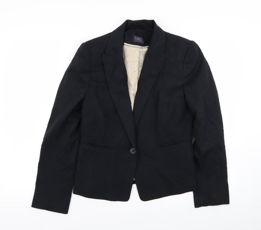 M&s Womens Black   Jacket Blazer Size 10