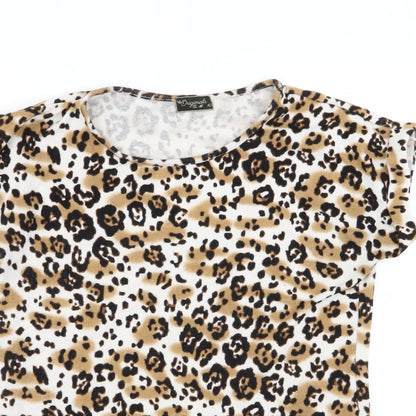originals Womens Multicoloured Animal Print  Basic T-Shirt Size 10