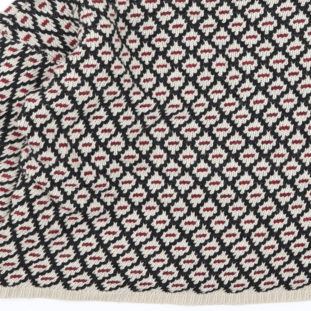 Q-10 Womens Multicoloured Geometric  Pullover Jumper Size M
