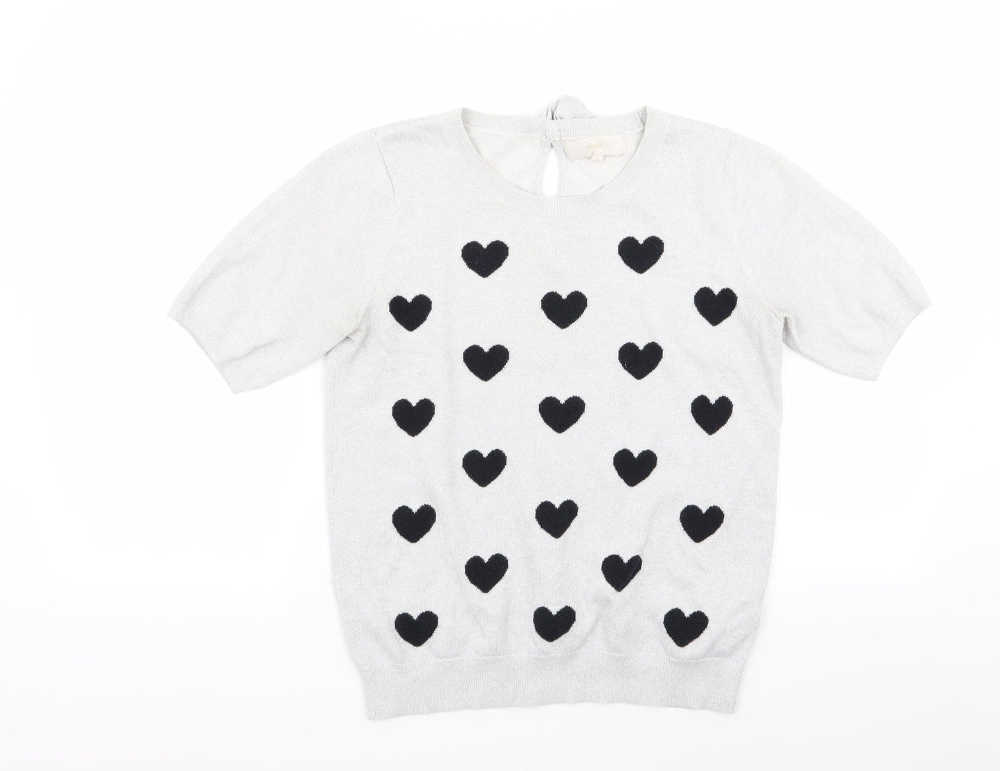 Womens UK Size 12 NEXT Silver Basic T-Shirt