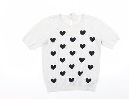 Womens UK Size 12 NEXT Silver Basic T-Shirt