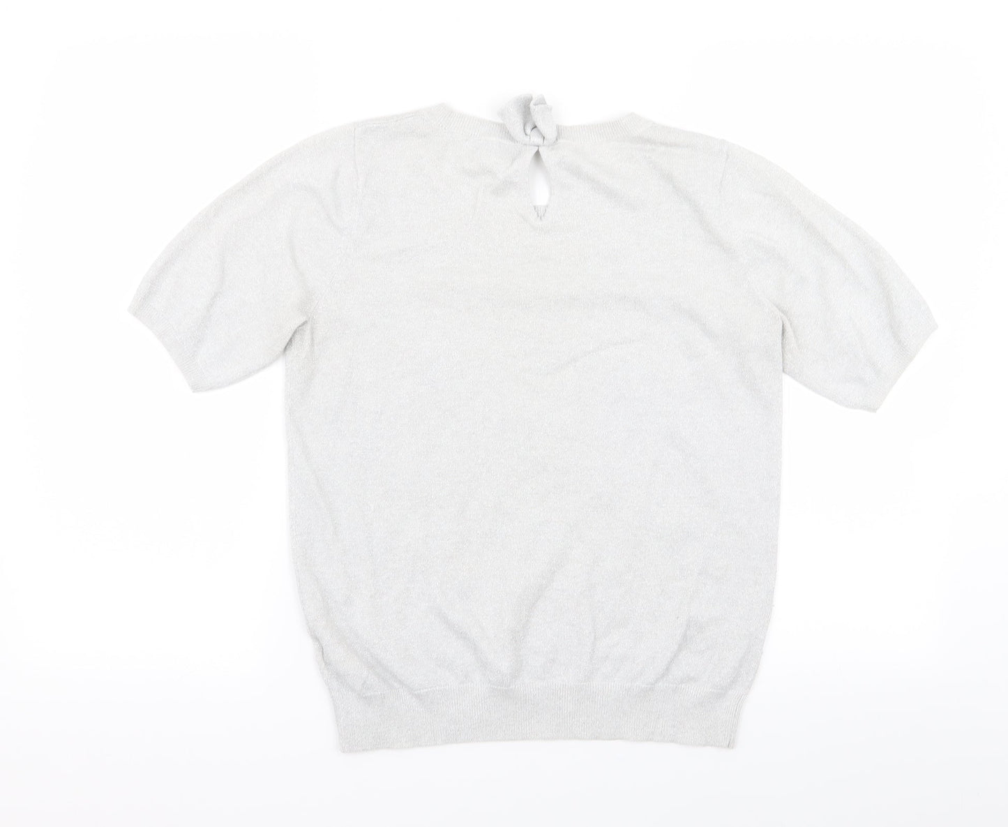 Womens UK Size 12 NEXT Silver Basic T-Shirt
