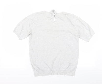 Womens UK Size 12 NEXT Silver Basic T-Shirt