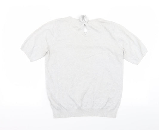 Womens UK Size 12 NEXT Silver Basic T-Shirt
