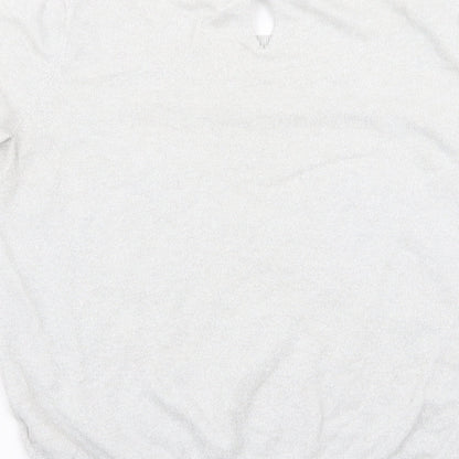 Womens UK Size 12 NEXT Silver Basic T-Shirt