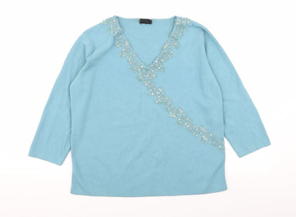 Avant Garde Womens Blue   Pullover Jumper Size M