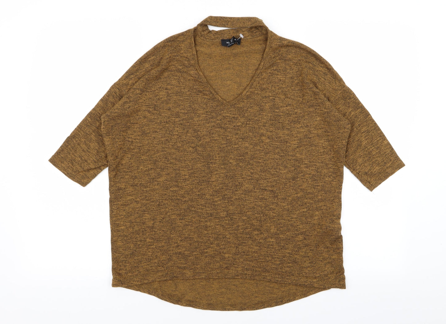 Womens UK Size S New Look Brown Basic T-Shirt