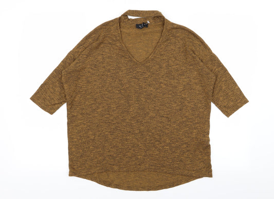 Womens UK Size S New Look Brown Basic T-Shirt