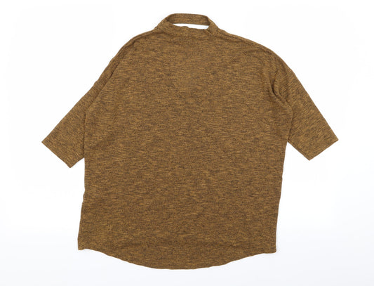 Womens UK Size S New Look Brown Basic T-Shirt