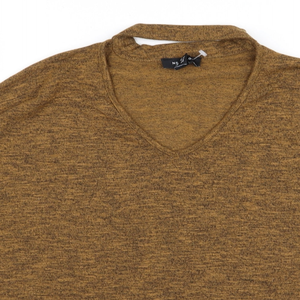 Womens UK Size S New Look Brown Basic T-Shirt