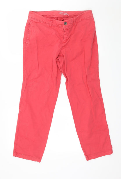 Womens UK Size 32 in Preworn Regular Fit Cropped Pink Trousers