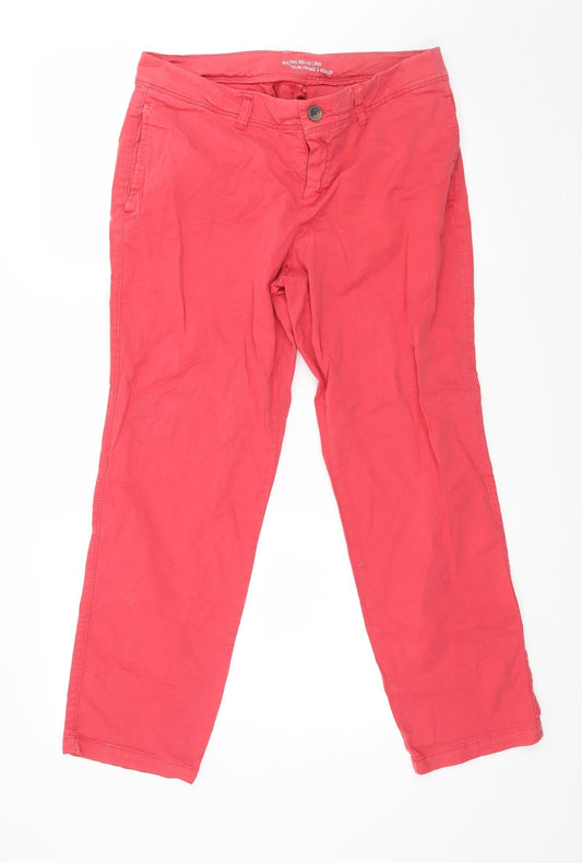 Womens UK Size 32 in Preworn Regular Fit Cropped Pink Trousers