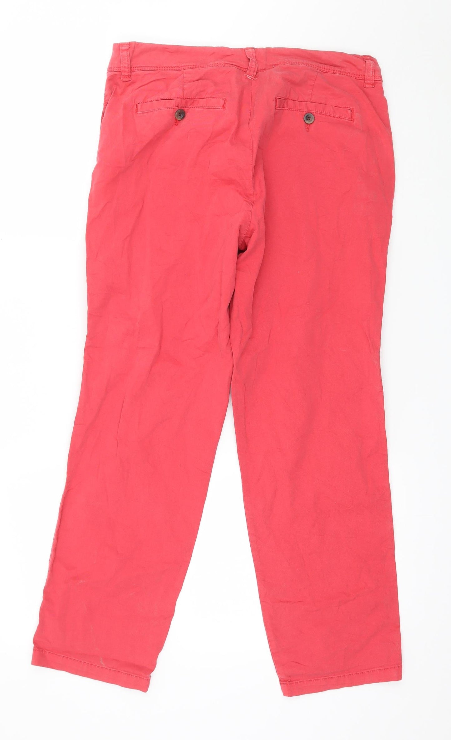Womens UK Size 32 in Preworn Regular Fit Cropped Pink Trousers
