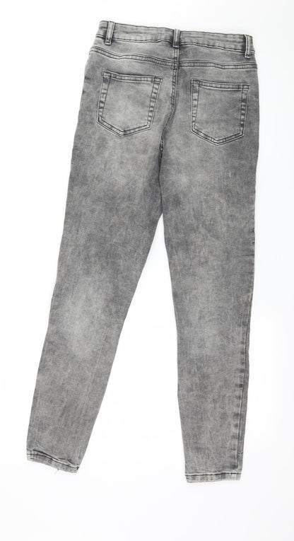 Denim & Co. Womens Grey  Denim Skinny Jeans Size 10 L25 in - Acid Wash