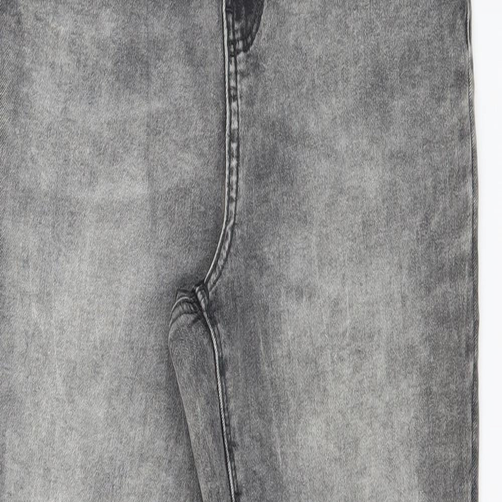 Denim & Co. Womens Grey  Denim Skinny Jeans Size 10 L25 in - Acid Wash