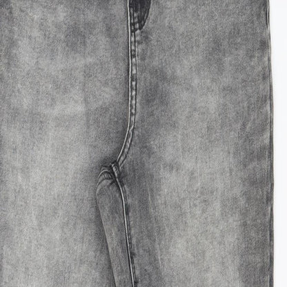 Denim & Co. Womens Grey  Denim Skinny Jeans Size 10 L25 in - Acid Wash