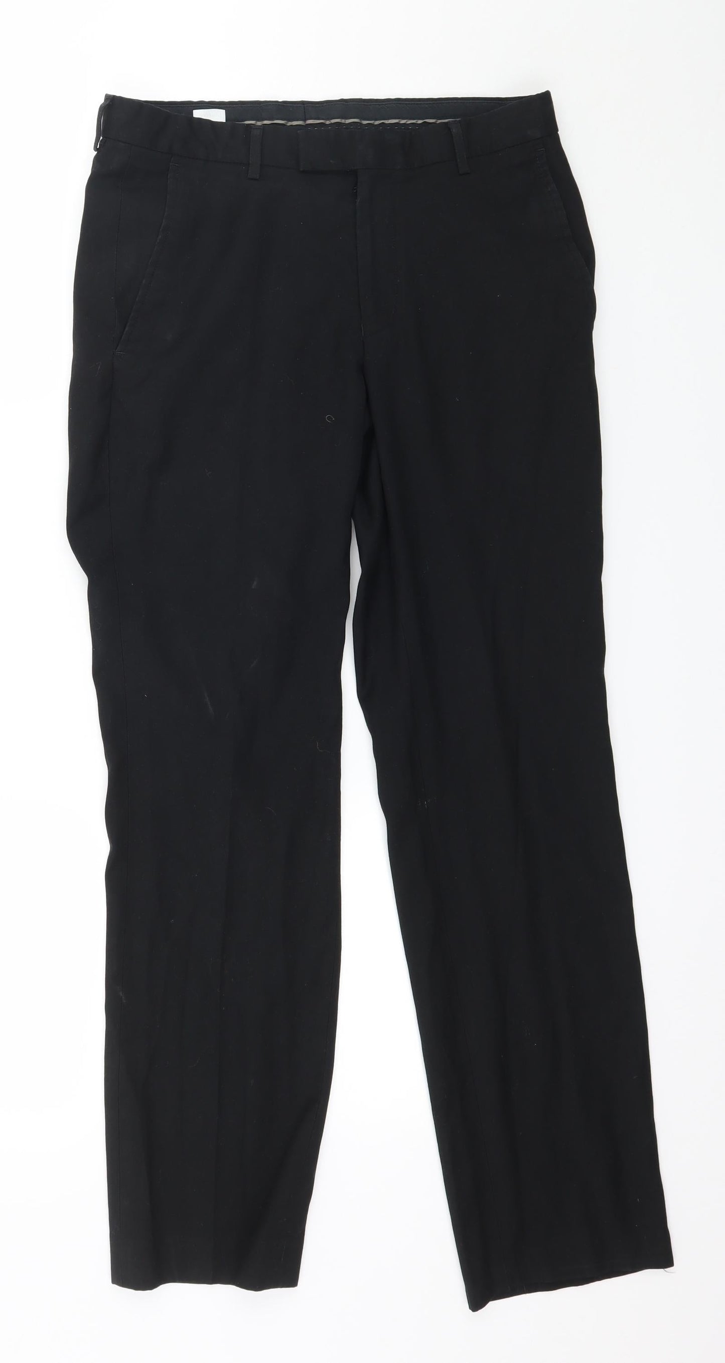Mens UK Size 30 in Topman Regular Fit  Black Trousers