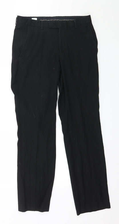 Mens UK Size 30 in Topman Regular Fit  Black Trousers