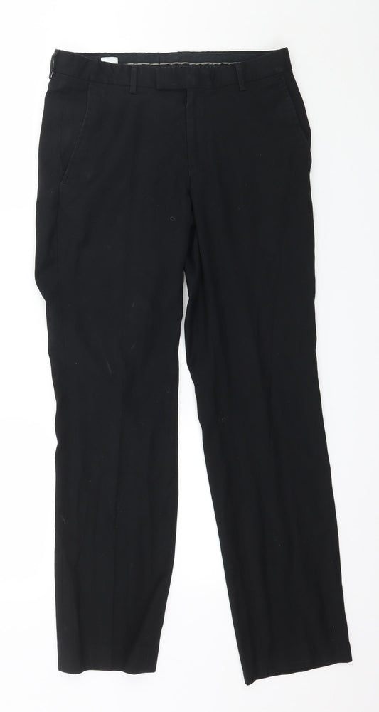 Mens UK Size 30 in Topman Regular Fit  Black Trousers